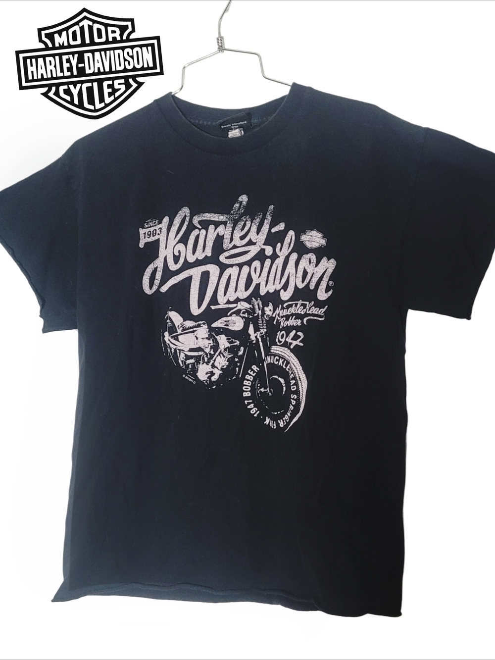 Harley-Davidson Knucklehead Retro Distressed Seattle No Hems T- Shirt